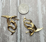 Brass Dragon Serpent Stampings x 2 - 8504FFA-8506FFA.