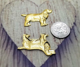 Brass Cocker Spaniel Dog Stampings x 2 - 8664GB.