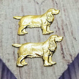 Brass Cocker Spaniel Dog Stampings x 2 - 8664GB.