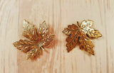 Brass Maple Leaf Findings x 2- 8890S.