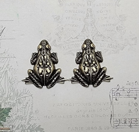 Brass Frog Toad Stampings x 2 - 8970FFA