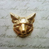 Large Brass Wolf Head Stamping x 1 - 92RAT.