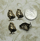 Small Brass Chick Chicken Stampings x 4 - 9575FFA.