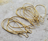 Matte Gold Ox Kidney Ear Wires (12) - GOBF13