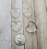 25mm Heart Shaped Glass Cabochons (4) - L1090