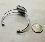 Silver Adjustable Cuff Bracelet With Locket (1) - L1096