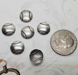 Antique Silver Tennis Ball Stampings (6) - L1184