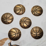 Antique Bronze Basketball Stampings (6) - L1186