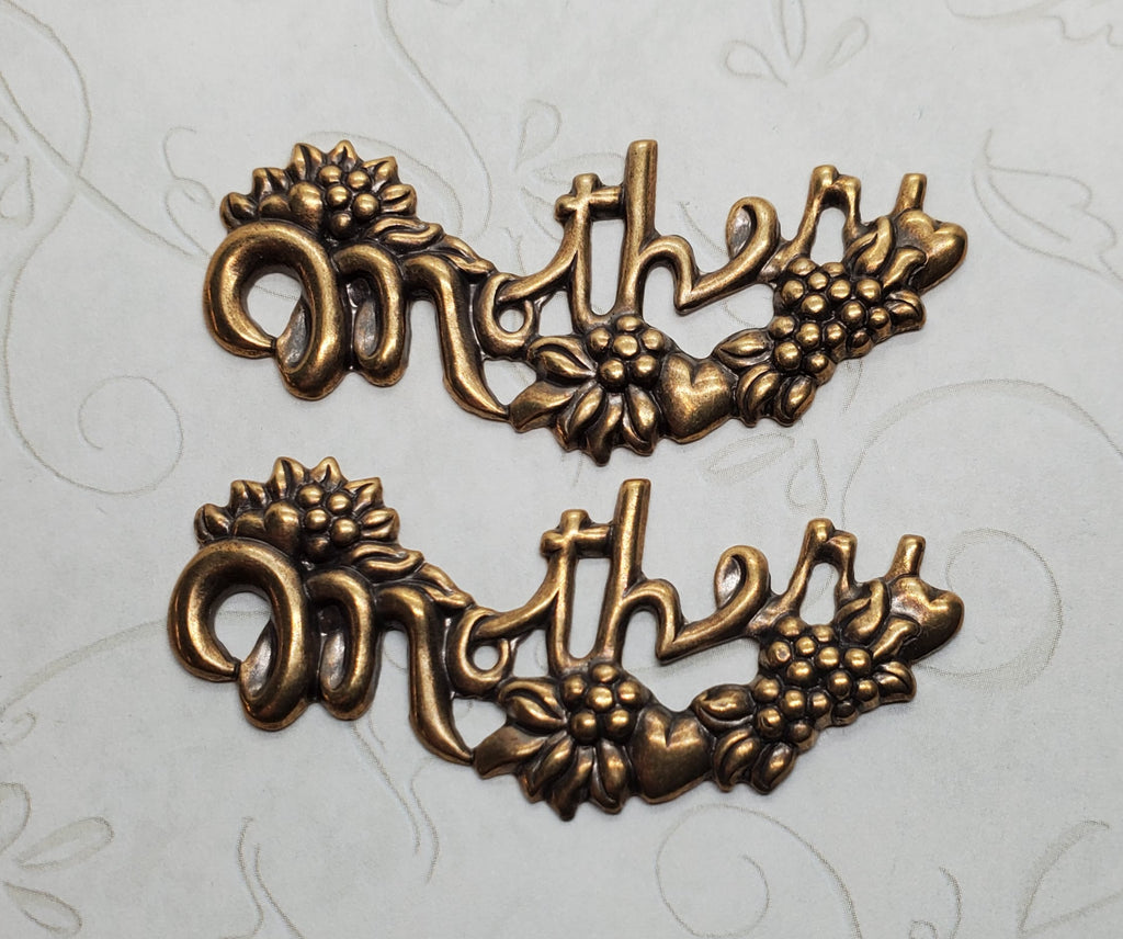 Large Brass Ox Mother Stampings (2) - L1196