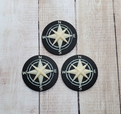 25mm Compass Cameos (3) - L795 Jewelry Finding