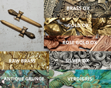Brass Ornate Sword Stampings x 2 - 3008RAT.