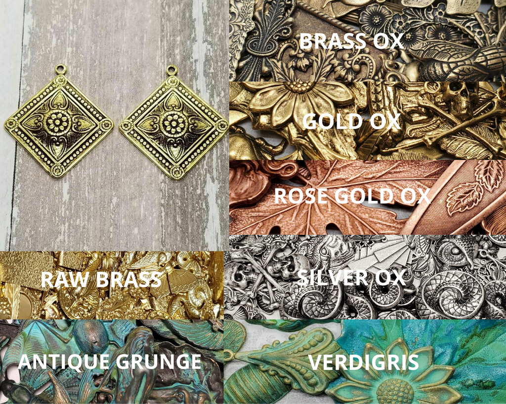 Brass Ornate Charms x 2 - 7525-AFFA.
