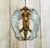 Large Rustic Patina Victorian Angel Stamping (1) - RPFF1133