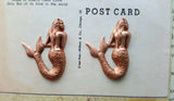 Small Rose Gold Ox Mermaid Charm Stampings (2) -RGSG6862H/Right