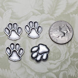 Oxidized Silver Paw Print Stampings (4) - SOTC5383 Jewelry Finding