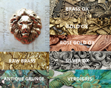 Large Brass Lion Head Stamping x 1 - 7856SG.