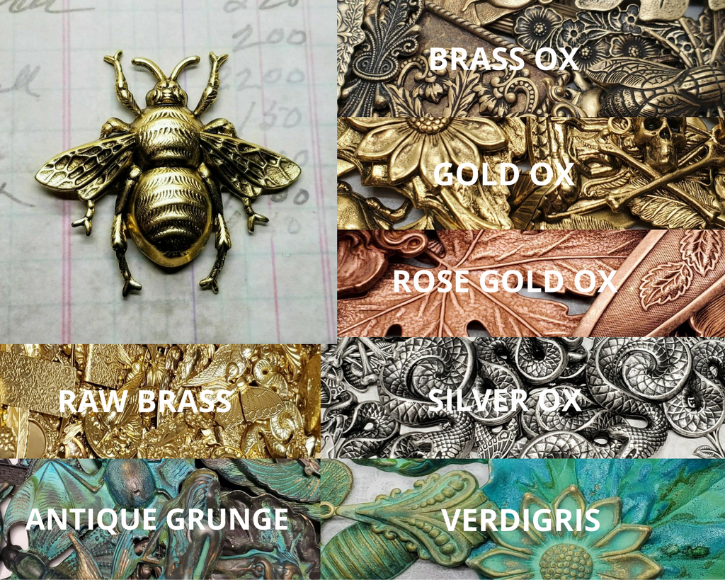 Large Brass Bee Stamping - 8986FFA.