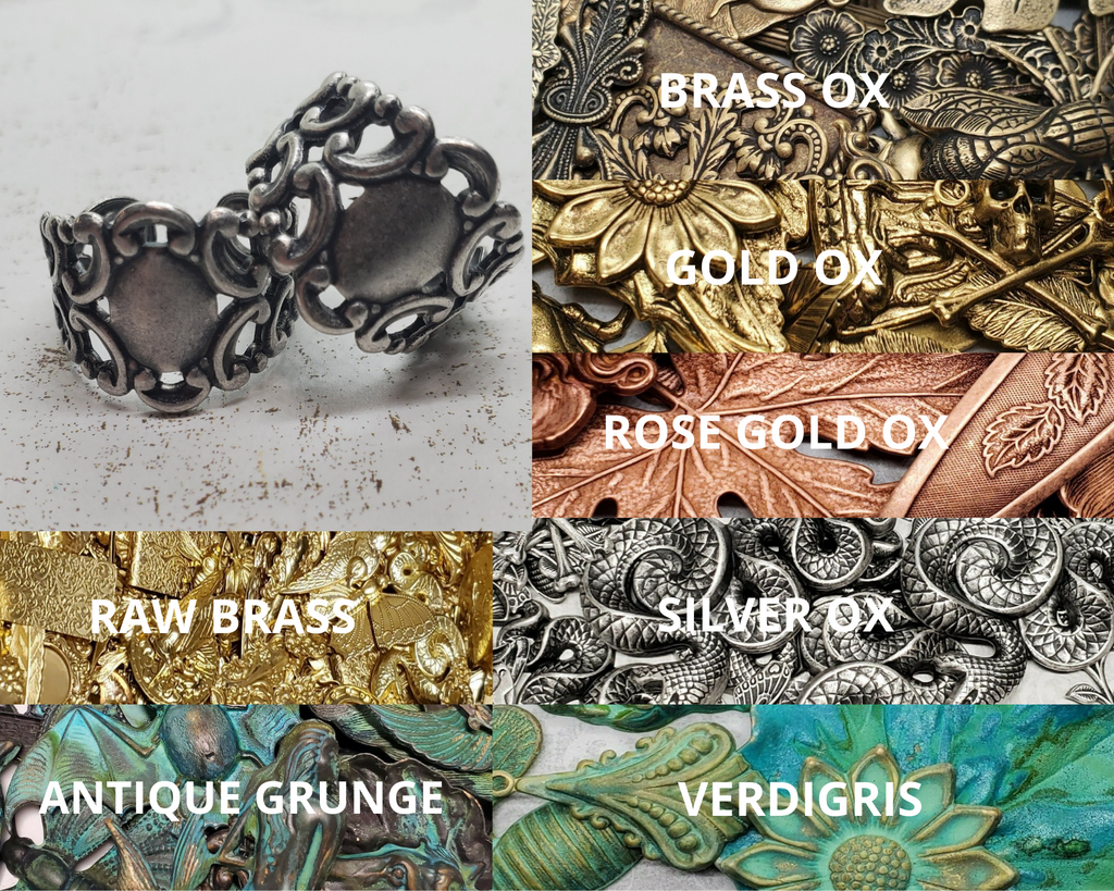 Brass Ornate Victorian Ring Blanks x 2 - 3148SG.