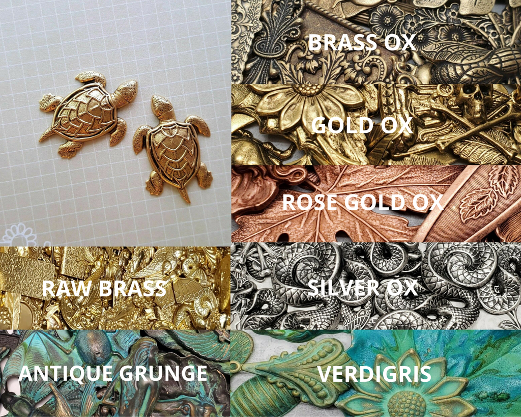 Brass Turtle Stampings x 2 - 930FFA.