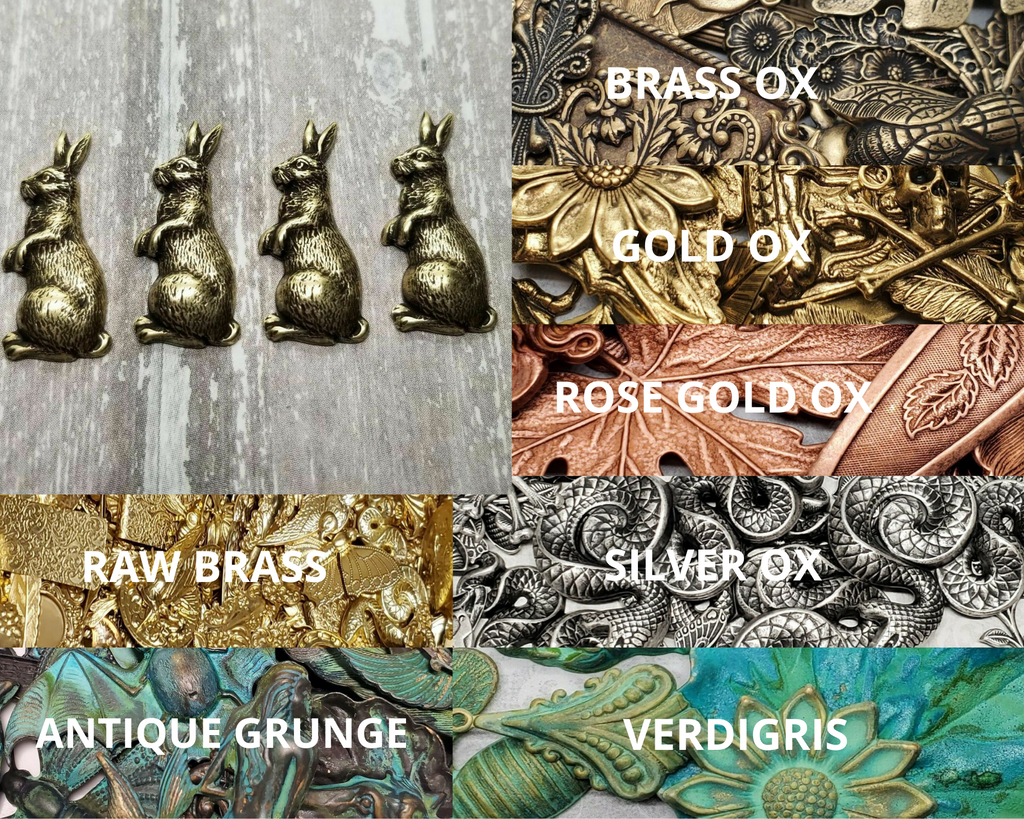 Small Brass Bunny Rabbit Stampings x 4 - 9574FFA.