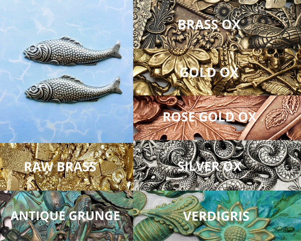 Brass Fish Stampings x 2 - 3490RAT.