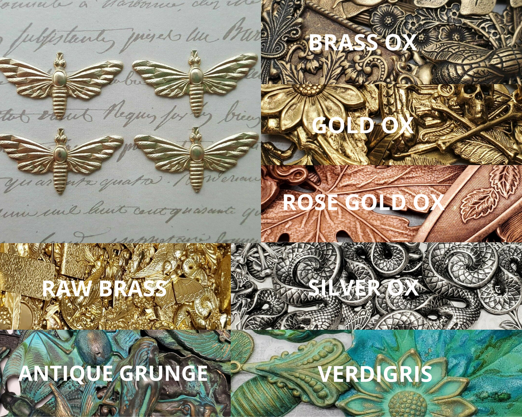 Brass Moth Stampings x 4 - 151RAT.