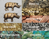 Brass Rhino Rhinoceros Stampings x 2 - 6975SG.