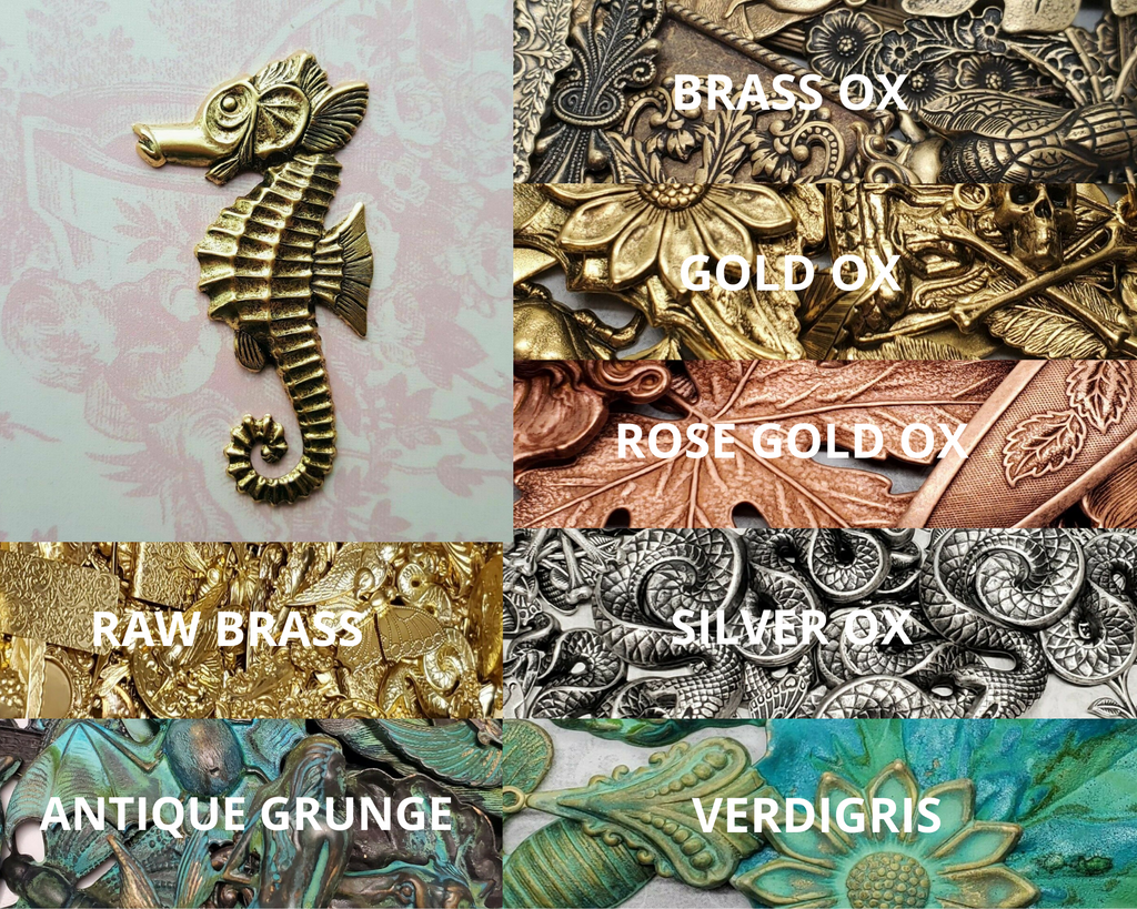 Large Brass Seahorse Finding x 1 - 5002S.