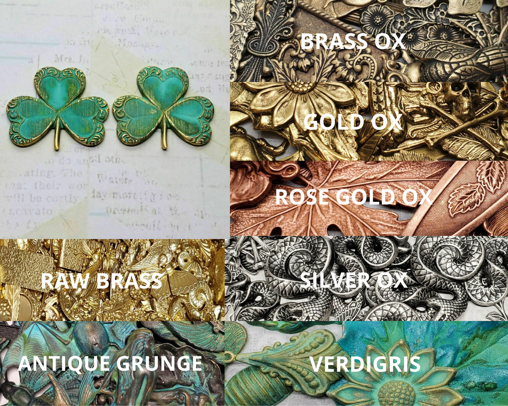 Brass Ornate Clover Finding x 2 - 3262S.