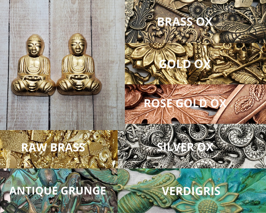 Large Brass Buddha Stamping - 3055S.