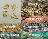 Small Brass Ivy Leaf Stampings With Hole x 4 - 6669HRAT.