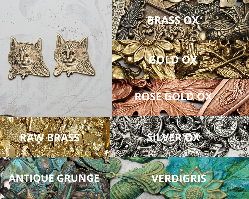 Brass Cat Stampings x 2 - 398RAT