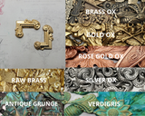 Ornate Brass Corner Embellishment Findings x 2 - 6471LRRAT