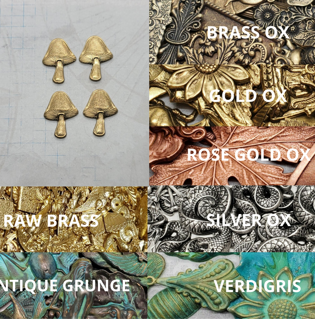 Brass Mushroom Stampings x 4 - 4715S