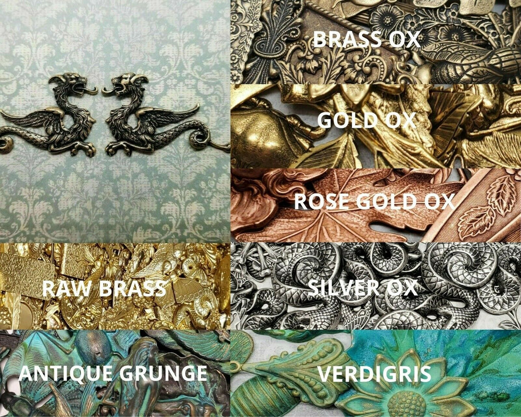 Brass Dragon Stampings x 2 - 8486-8487FFA.