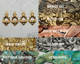 Brass Ornate Charms x 4 - 841RAT