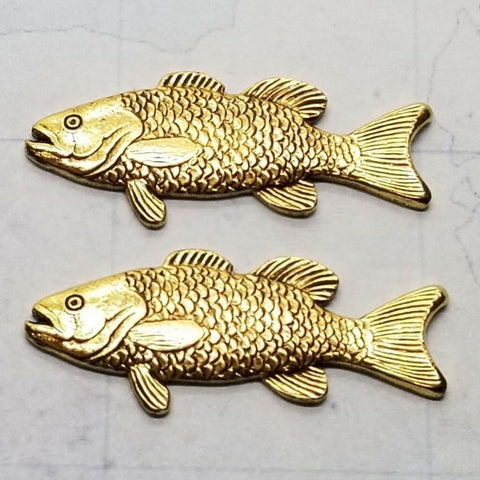 Brass Trout Fish x 2 - 8643GB.