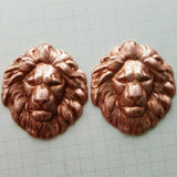 Brass Lion Head Stampings x 2 - 7857SG.