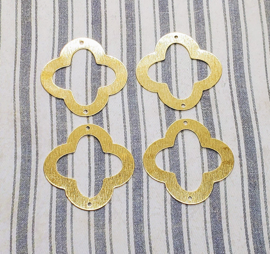 Raw Brass Jonquil Connector Stampings (4) - BF1