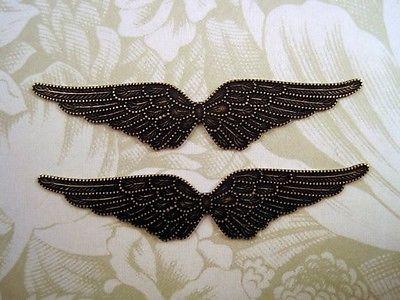 Small Solid Oxidized Brass Plated Wing Stampings (2) - BOFF2528 Jewelry Finding