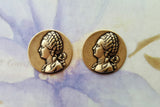 Oxidized Brass Marie Antoinette Stampings (2) - BOFFA1465