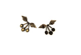 Small Oxidized Brass Cherry Cluster Stampings (2) - BOFFA8582 Jewelry Finding