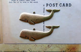 Oxidized Brass Blue Whale Charm Stampings (2) - BOMBRA563