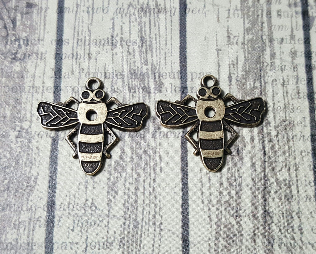 Oxidized Brass Bee Charms (2) - BOS2510