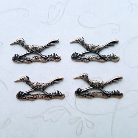 Small Oxidized Brass Road Runner Stampings (4) - BOS4059