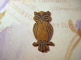Large Oxidized Solid Brass Retro Owl Stamping (1) - BOS5793
