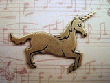 Large Oxidized Brass Plated Solid Brass Unicorn Stamping (1) - BOS6767