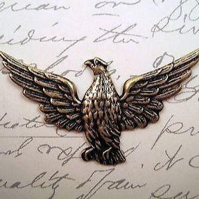 Large Oxidized Brass Eagle Stamping (1) - BOS6783