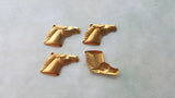 Raw Brass Horse Head Stampings With Ring (4) - GB6889-1R Jewelry Finding