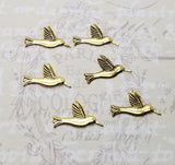 Small Matte Gold Ox Hummingbird Findings (6) - GOE2955NR